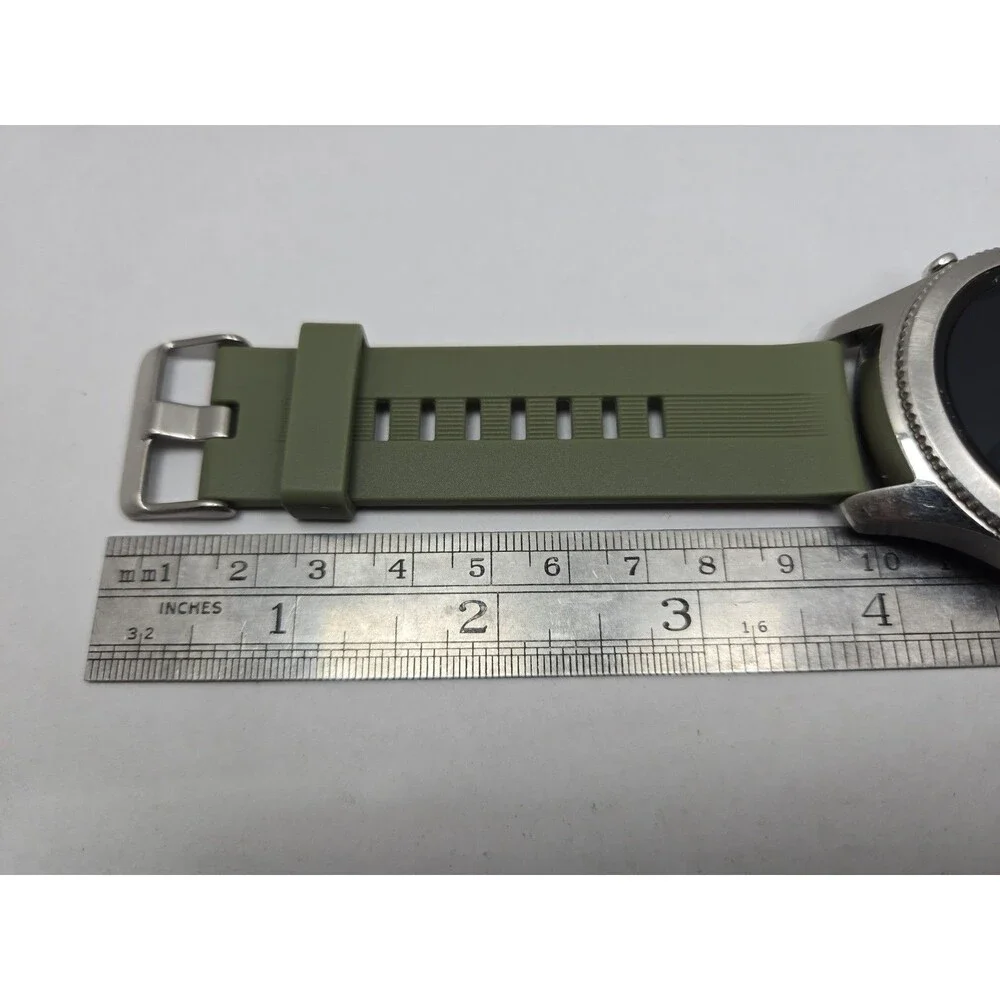 Samsung Gear S3 Classic ATT LTE GPS 46mm Silver Smartwatch Green Band - Read